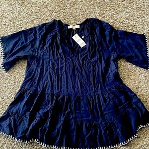 Loft brand new blouse navy blue